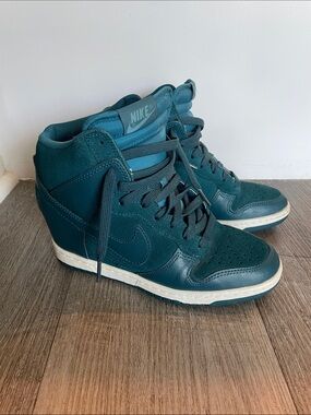 Nike Women’s Dunk Sky High Wedge Teal High-Top Sneakers